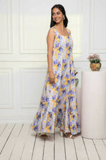 Thumbnail for Myshka Women Multi-Floral Rayon A-Line Round Neck Dress - Distacart