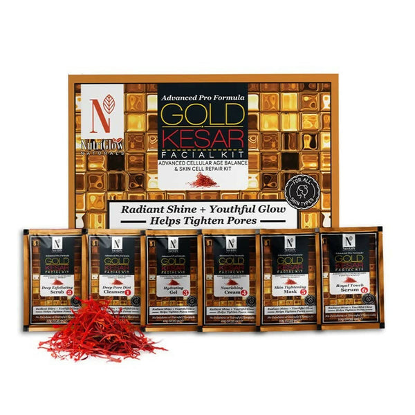 NutriGlow NATURAL'S Advanced Pro Formula Gold Kesar Facial Kit - Distacart