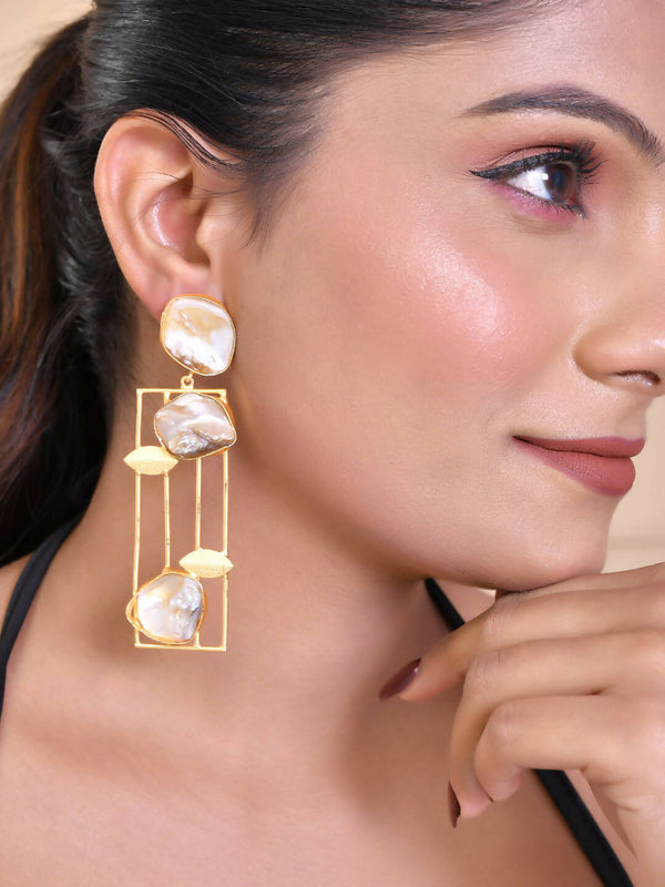 VOJ Women Gold Color stainless steel Earrings - Distacart