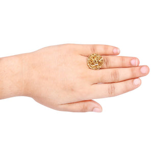 Tehzeeb Creations Golden Colour Ring With Golden Stone