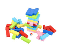 Thumbnail for Skoodle Quest Stackrr Color Crash Tumbling Tower Game with 54 Precision Wooden Blocks of Premium Beachwood for Adults and Kids - Distacart