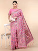 Pink Silk Blend Woven Design Saree With Unstitched Blouse Piece - Aloki - Distacart