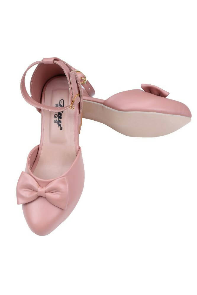 Tiny Bugs Girls Bow Embellished Ballerinas - Peach - Distacart