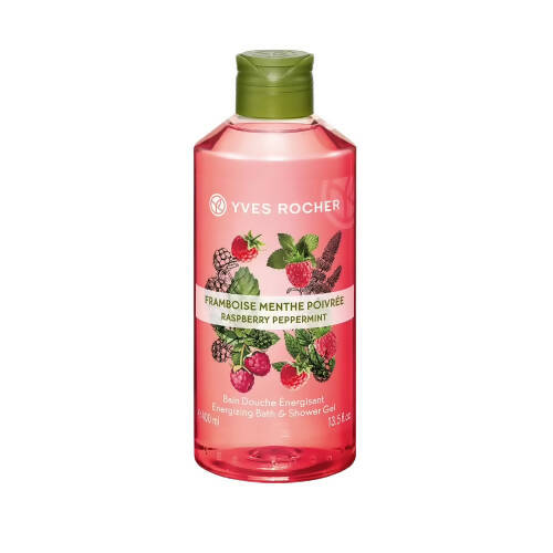 Yves Rocher Energizing Bath & Shower Gel - Raspberry Peppermint - Distacart