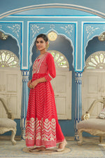 Thumbnail for Juniper Women's Red Cotton Cambric Festive Wear Solid Gotta Work Dress - Distacart