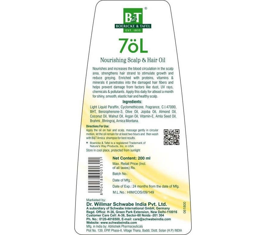 Boericke & Tafel 7oL Nourishing Scalp & Hair Oil - Distacart