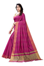 Thumbnail for Vamika Pink Cotton Silk Weaving Saree (Anaya Pink)