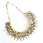 Thumbnail for Mominos Fashion Johar Kamal Traditional Rajwadi Design Heavy Golden Necklace Set - Distacart