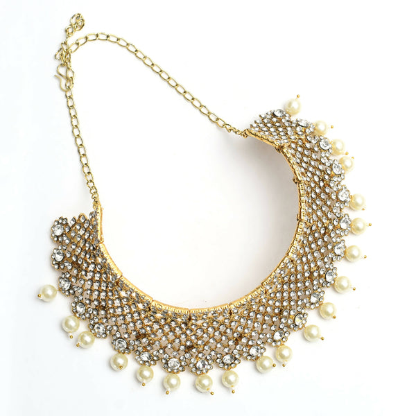Mominos Fashion Johar Kamal Traditional Rajwadi Design Heavy Golden Necklace Set - Distacart