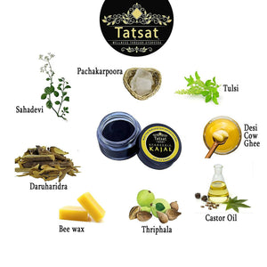 Tatsat 100% Natural Certified Ayurvedic Baby Kajal With Pure Herbs - Distacart