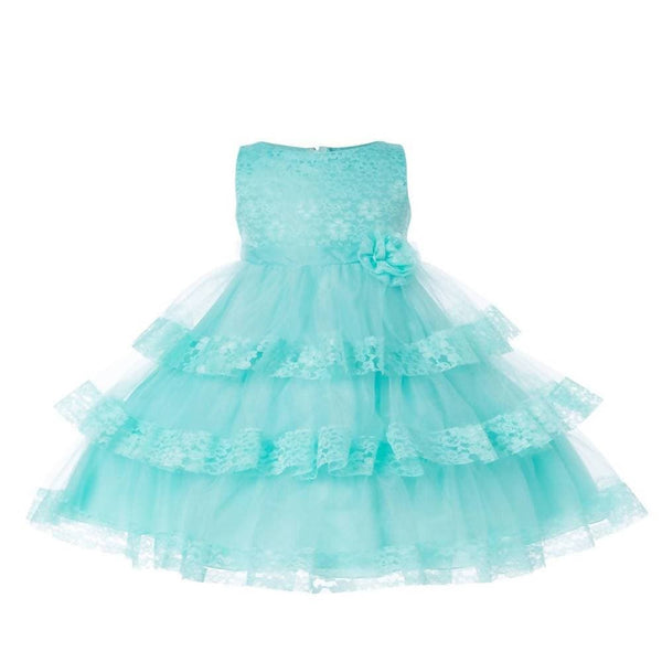 Asmaani Baby Girl's Blue Colour Satin A-Line Maxi Full Length Dress (AS-DRESS_22114) - Distacart