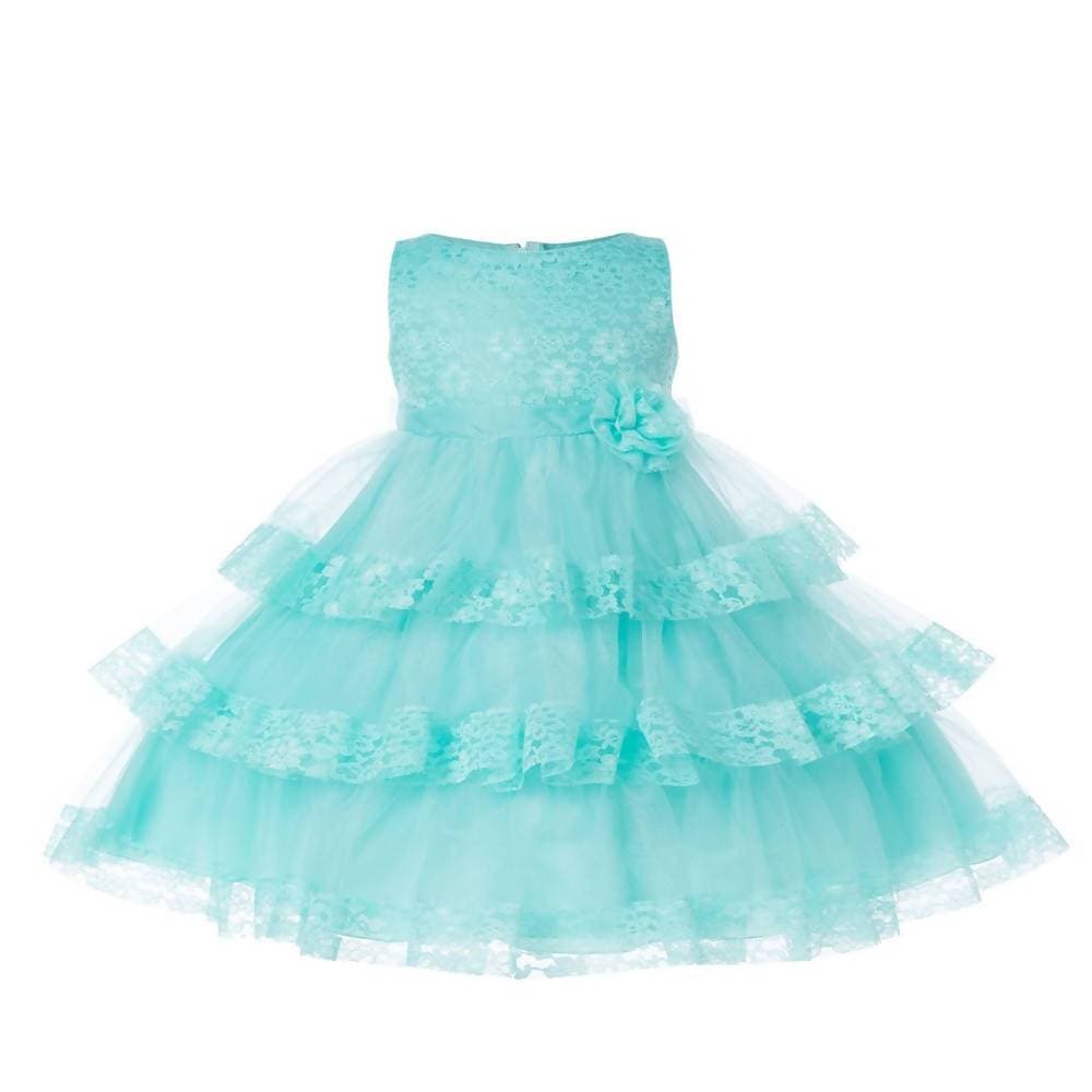 Asmaani Baby Girl's Blue Colour Satin A-Line Maxi Full Length Dress (AS-DRESS_22114) - Distacart