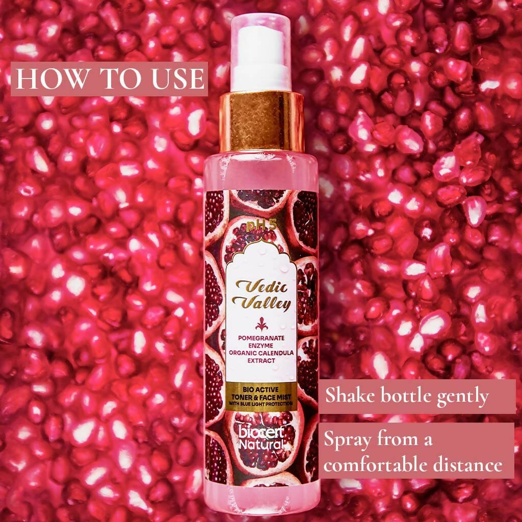 Vedic Valley Face Mist & Toner With Blue Light Filters Pomegranate - Distacart
