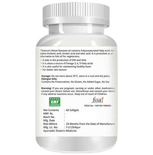 Nature's Velvet Flaxseed Oil Capsules - Distacart