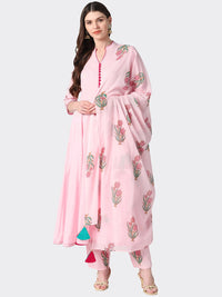 Thumbnail for Ahika Women Pink Solid Kurta with Trousers & Dupatta - Distacart