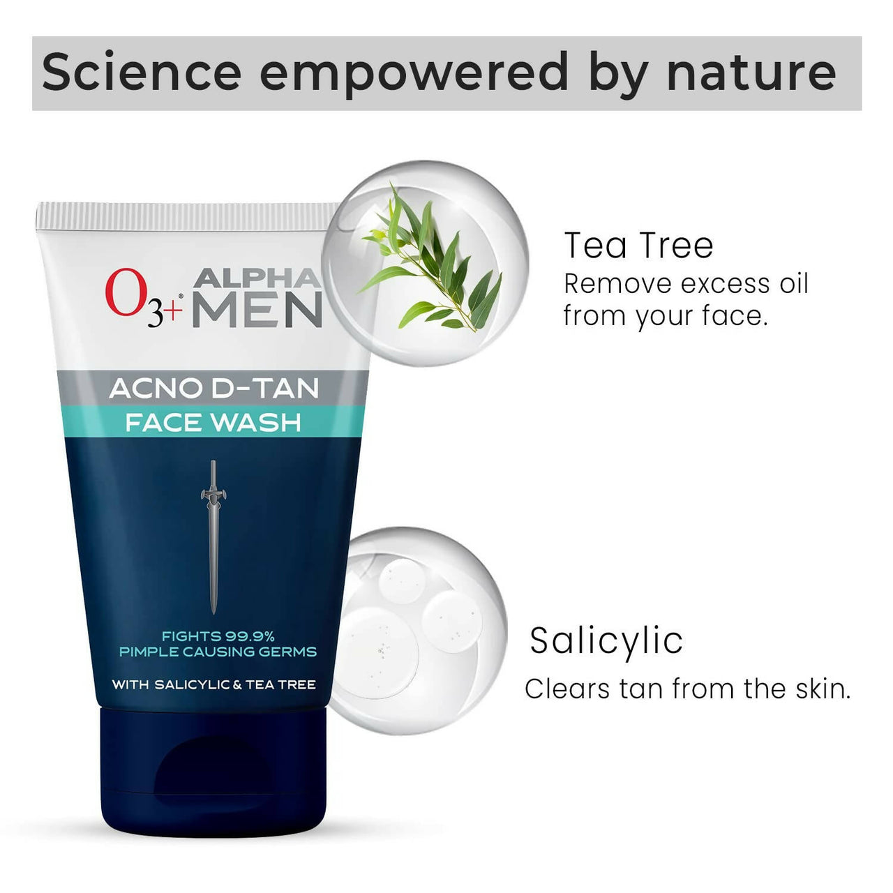 Professional O3+ Alpha Men Acno D-TAN Face Wash with Tea Tree - Distacart