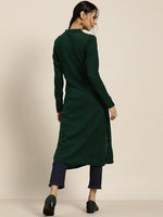 Thumbnail for Sangria Green Acrylic Winter Kurta - Distacart