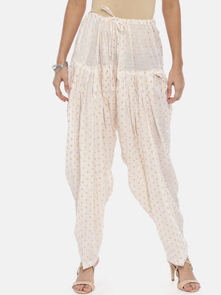 Souchii White Woven Design Patiala - Distacart
