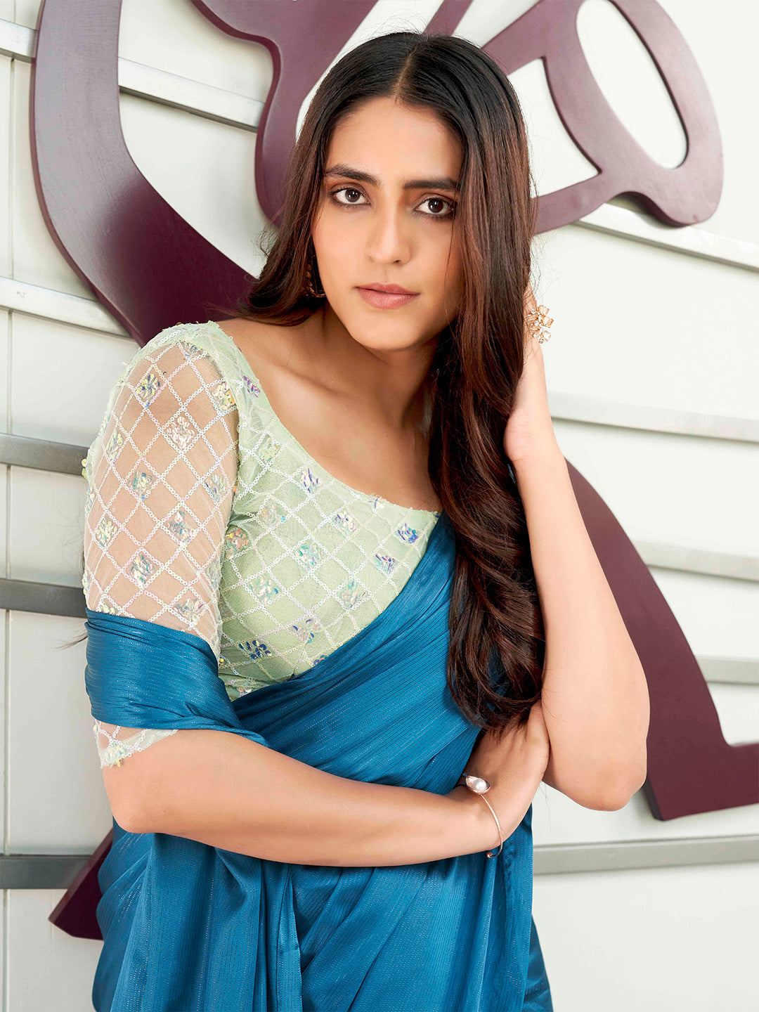 Tikhi Imli Solid Satin Saree - Distacart