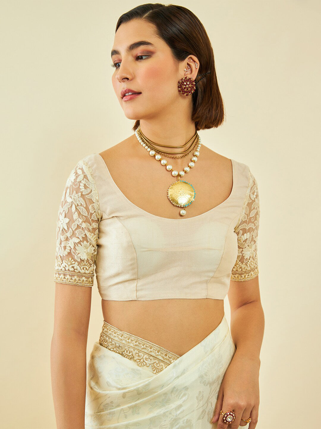 Soch Floral Printed & Embroidered Saree - Distacart