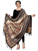 Thumbnail for Vamika Black Latest Printed Khadi Bhagalpuri Dupatta