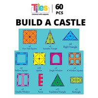 Thumbnail for Kipa MagPlay Build A Castle 60 Pcs Magnetic Tiles Set with Storage Container, Constructing and Creative Learning Educational Toy with BagPack for Kids - Distacart