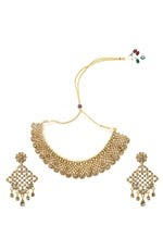 Thumbnail for Mominos Fashion Johar Kamal Traditional Rajwadi Design Heavy Golden Color Choker Set - Distacart