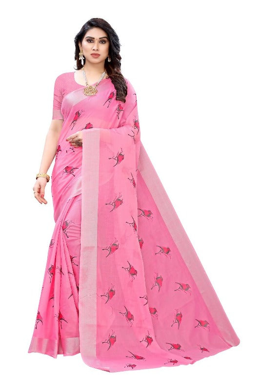 Vamika Pink Chanderi Designer Saree (SERIN PINK)