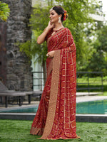 Thumbnail for Mitera Ethnic Motifs Printed Pure Georgette Saree - Distacart