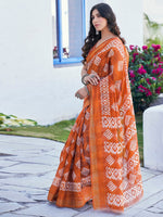 Thumbnail for Kalini Batik Printed Zari Saree - Distacart