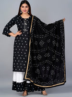 Thumbnail for Kalini Bandhani Printed Kurta with Sharara & Dupatta - Distacart