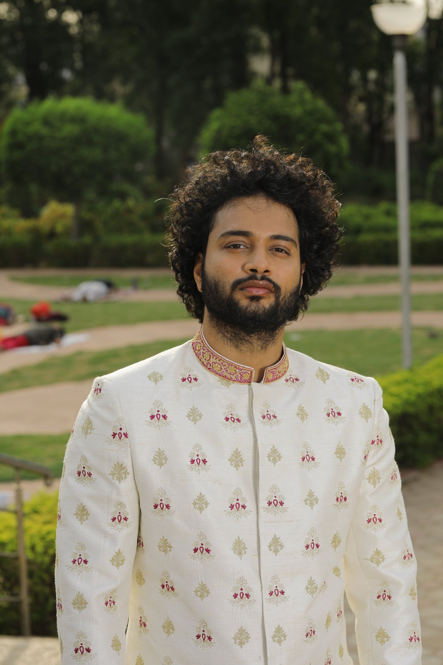 Irenic White Designer Sherwani by Hilo Designs - Distacart