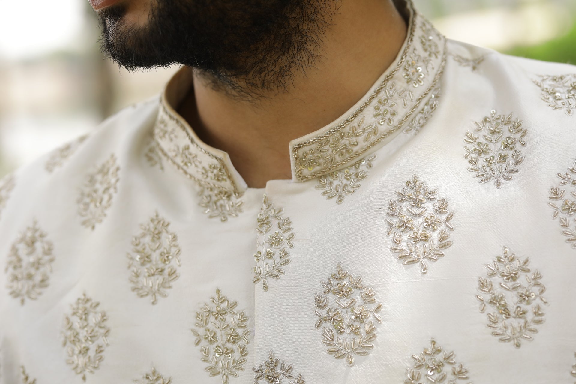 Iysian-Silver Designer Sherwani by Hilo Designs - Distacart