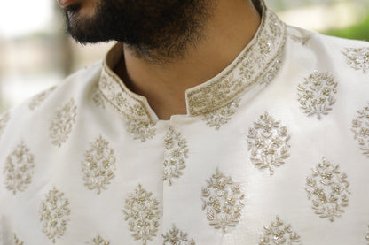Iysian-Silver Designer Sherwani by Hilo Designs - Distacart