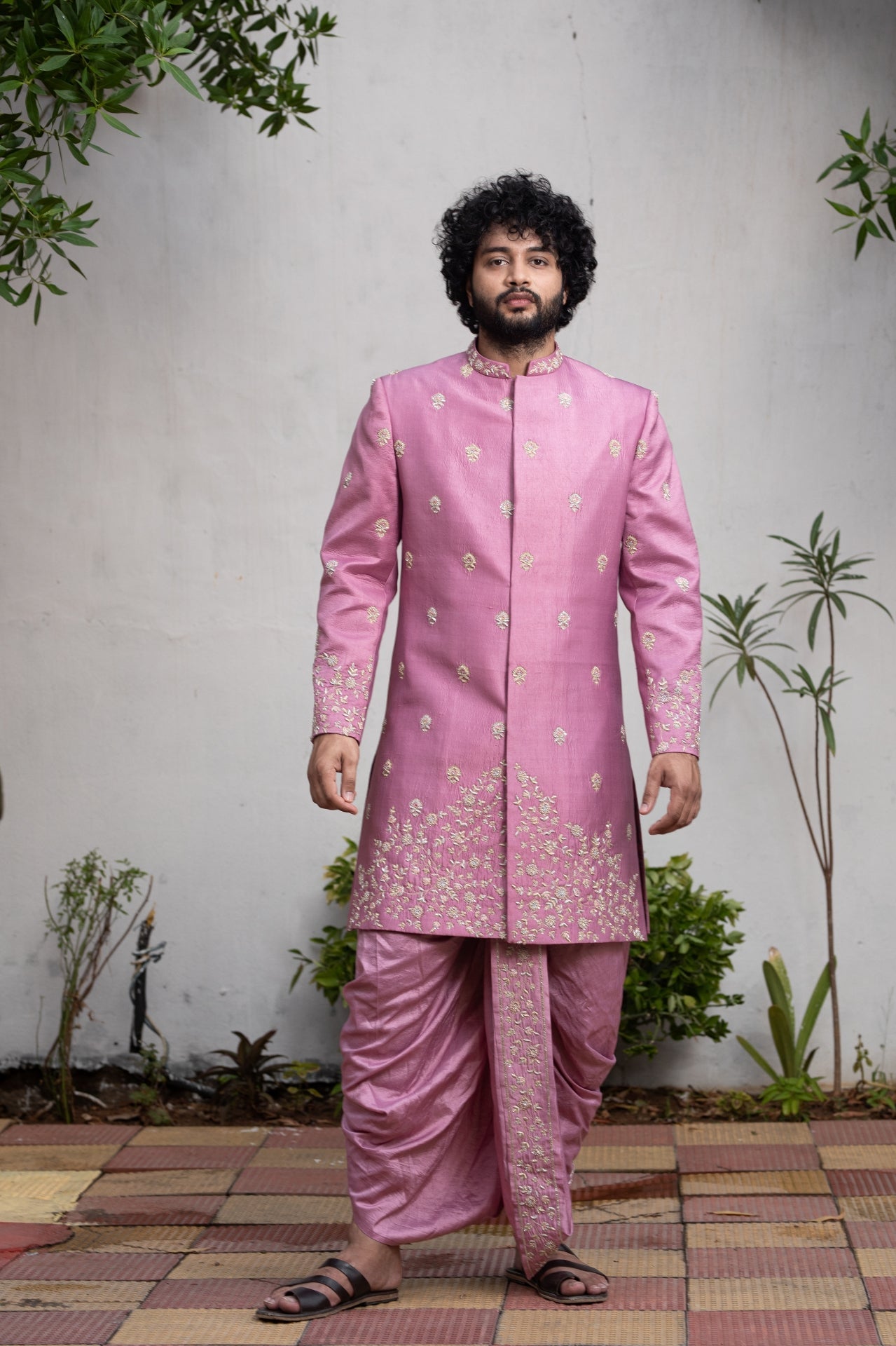 Purple Designer Sherwani by Hilo Designs - Distacart