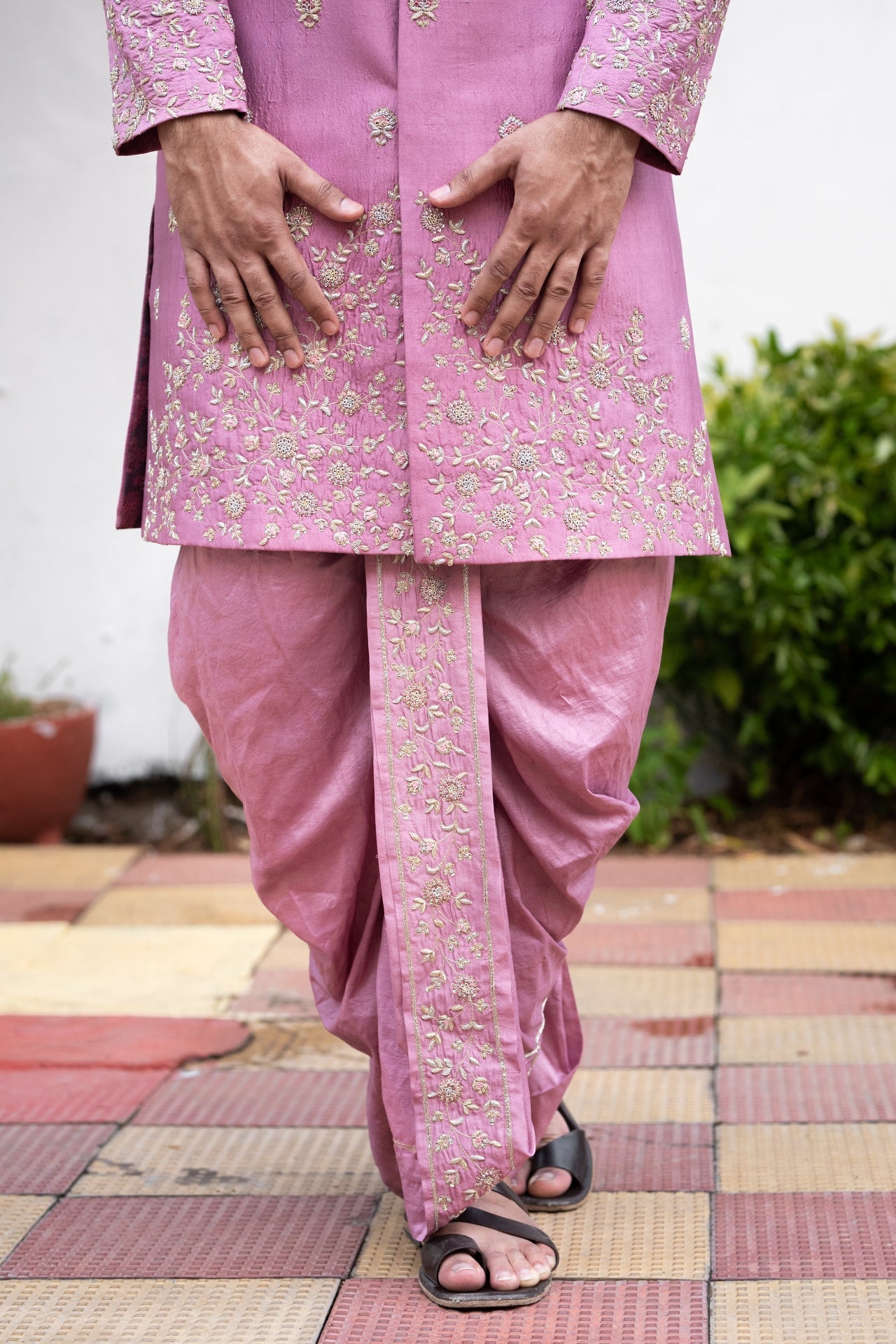 Purple Designer Sherwani by Hilo Designs - Distacart