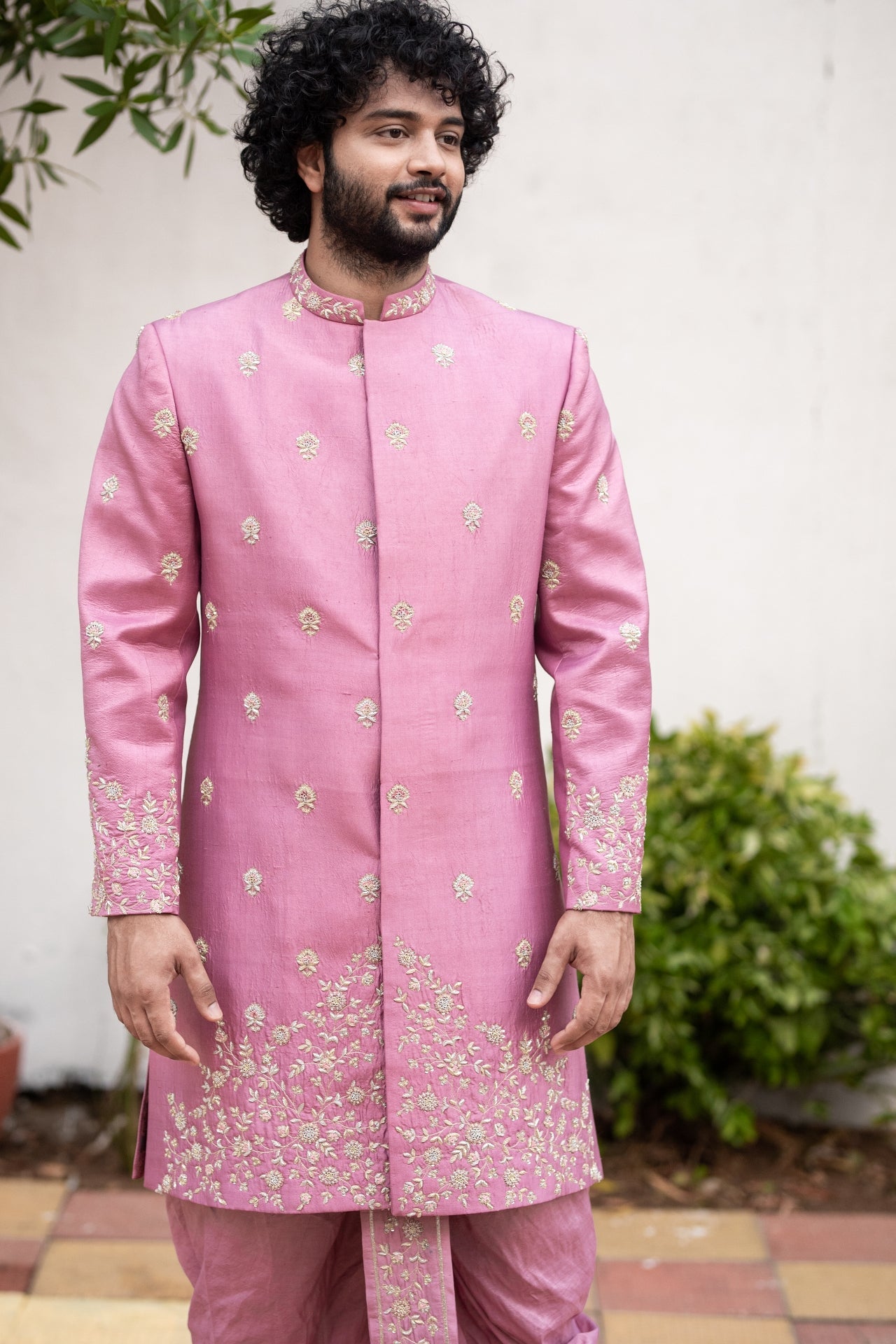 Purple Designer Sherwani by Hilo Designs - Distacart