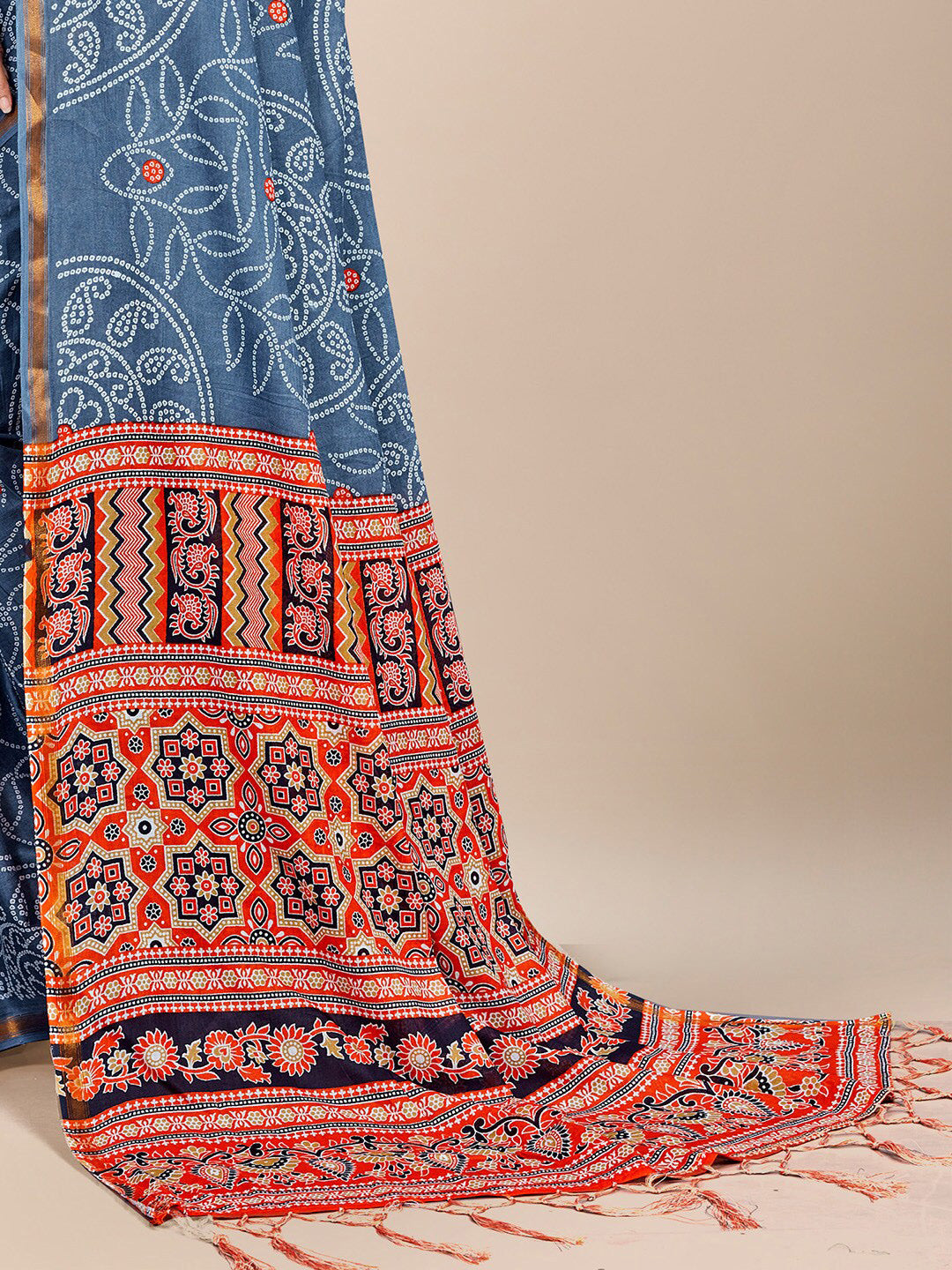 Kalini Bandhani Printed Pure Cotton Bandhani Saree - Distacart