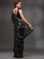 Thumbnail for Koskii Embellished Sequinned Pure Georgette Saree - Distacart