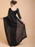 Thumbnail for Sangria Women Black Embellished Sequinned Heavy Work Saree - Distacart