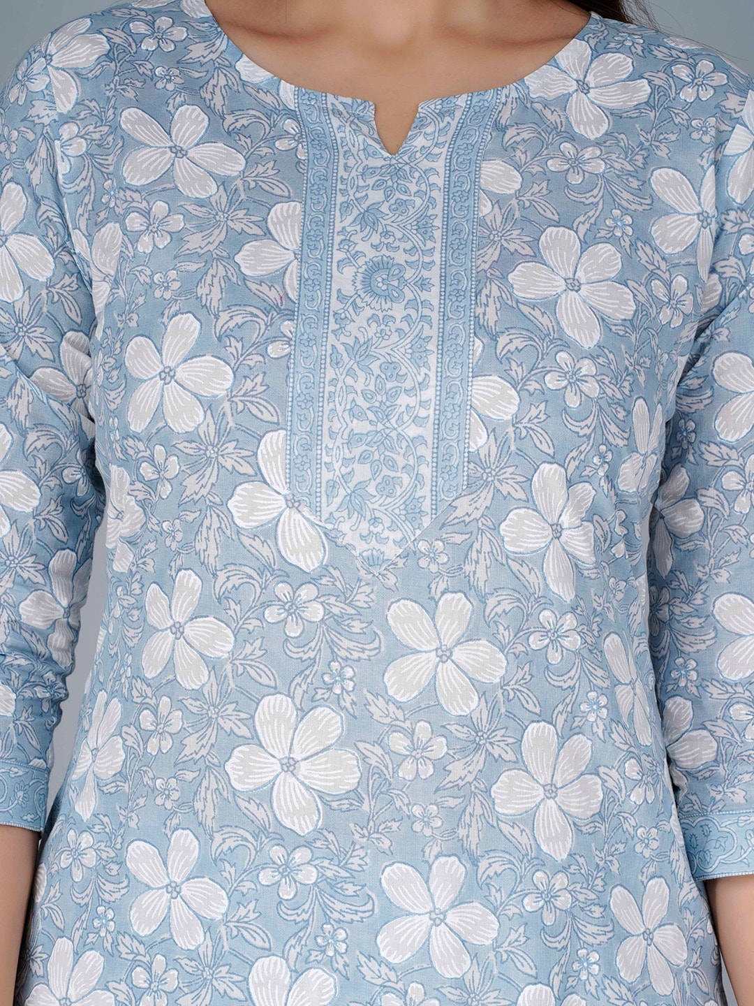 Kalini Floral Printed Pure Cotton Kurta with Pyjamas & Dupatta - Distacart