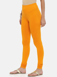 Thumbnail for Souchii Mustard Yellow Solid Slim-Fit Churidar-Length Leggings - Distacart