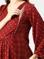 Thumbnail for Kalini Women Geometric Printed Maternity Cotton Kurta - Distacart