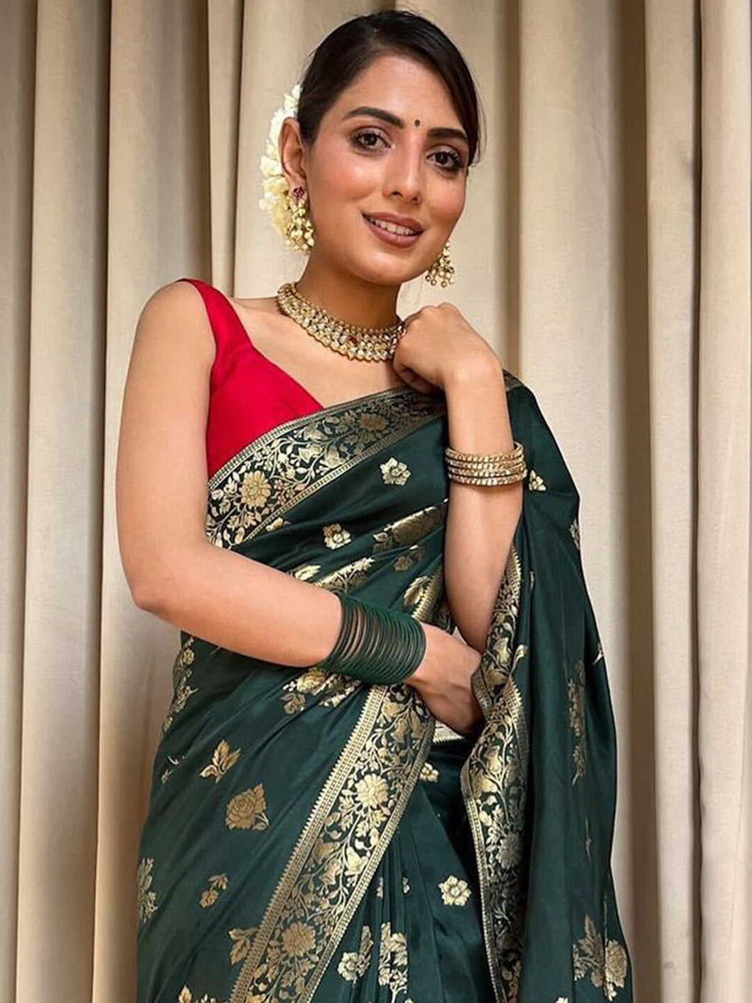 Kalini Woven Design Zari Banarasi Saree - Distacart