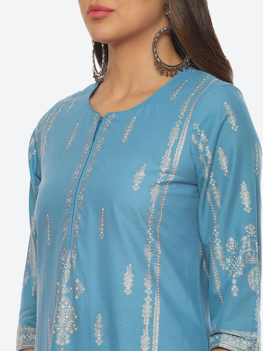 Biba Ethnic Motifs Printed Cotton Kurta - Distacart