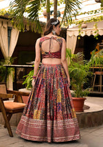 Thumbnail for Women's Wedding Traditional Multi Dull Satin Lehenga Choli - Kaushlya - Distacart