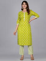 Thumbnail for Kalini Women Floral Printed Gotta Patti Pure Cotton Kurta With Trousers & Dupatta - Distacart