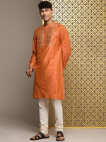 Thumbnail for House of Pataudi Jashn Ethnic Motifs Yoke Design Sequinned Kurta - Distacart