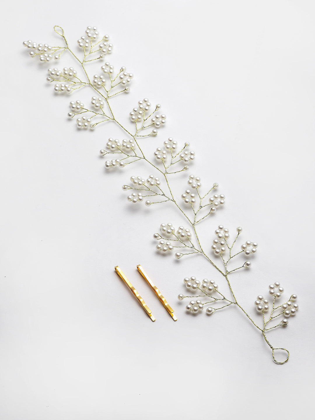 Panash Women Gold-Toned & White Beaded Tiara - Distacart