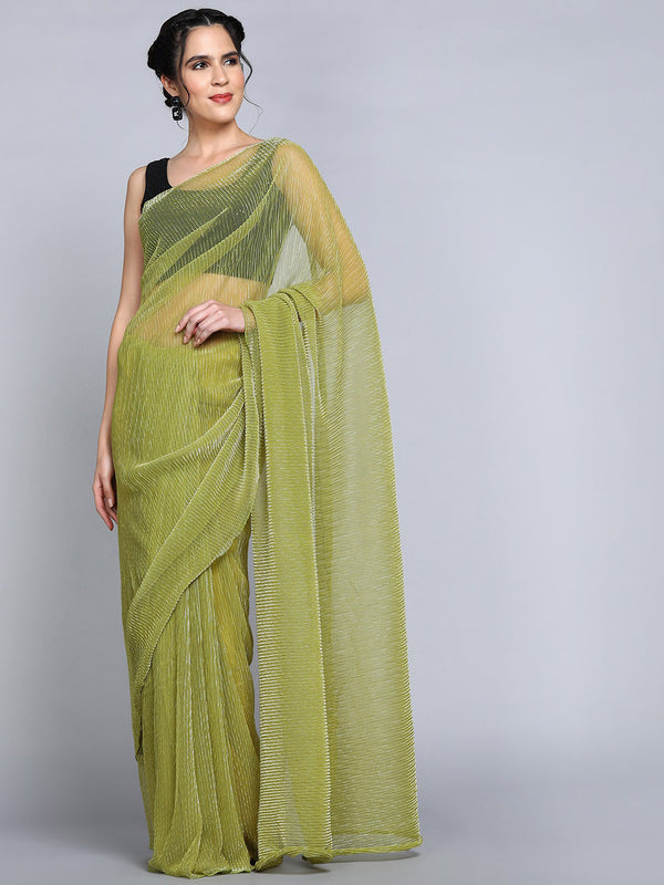 Kalini Shimmer Zari Lycra Saree - Distacart